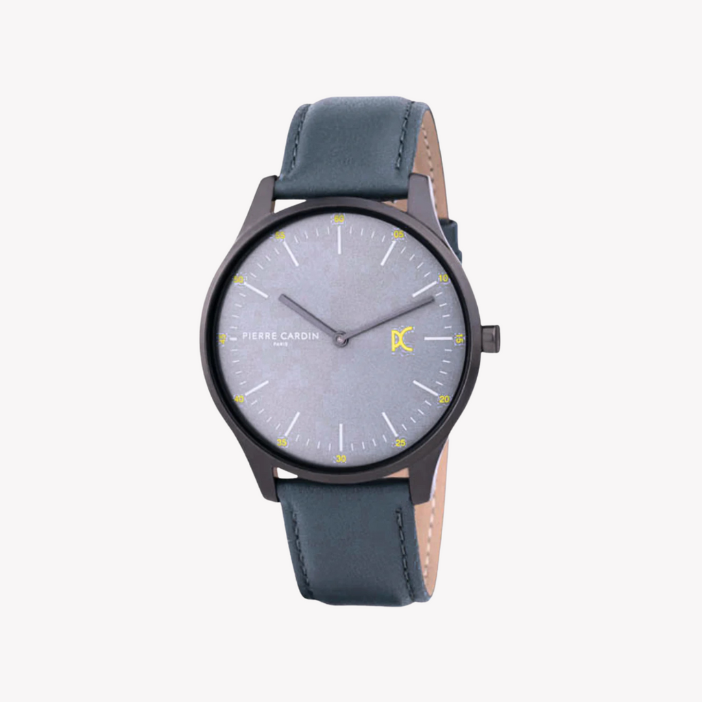 Pierre Cardin Men's Gray Leather & Stainless Steel Watch | Cba.4007