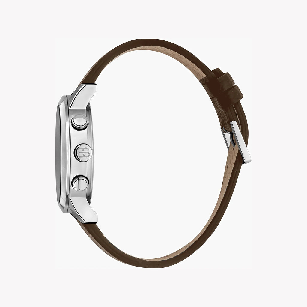 Esprit Men's Brown Leather Watch, Black Dial | Es1g081m0015