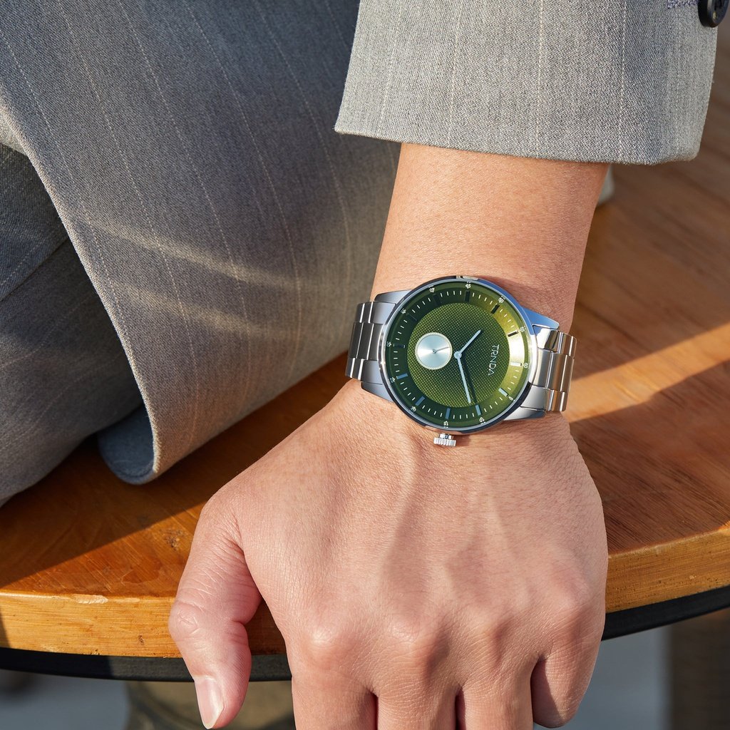 Trnda Men's Stainless Steel Watch, Seaweed Green Dial | Trnda43mm