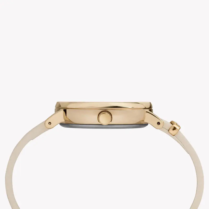 Timex Women's White Leather Watch, Off White Dial | Tw2r70500