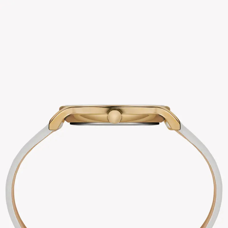 Timex Women's Off-White Leather Watch, Mother Of Pearl Dial | Tw2t35400